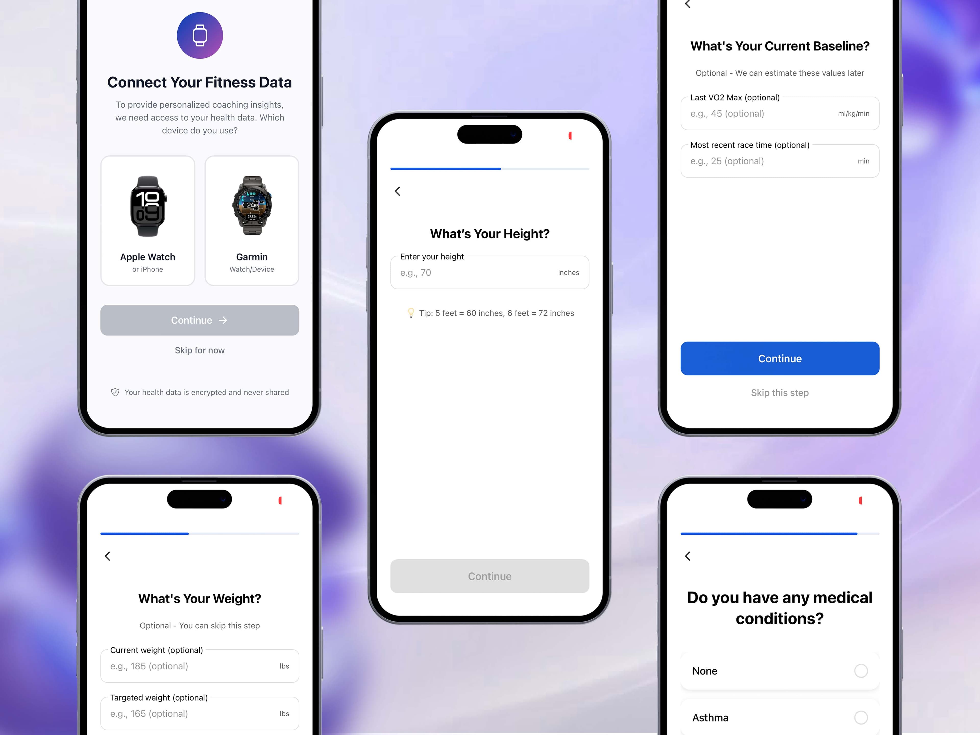 Connecting real data from Apple Watch and Garmin